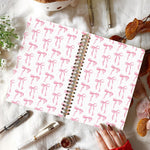 LIANGW Cute Pink Diary Journal for Teen Girls & Women, Cute School Supplies - Cute Preppy Bow Stuff Birthday Gifts for Women Girls, Coquette Stuff Pink Bow Bible Hardcover Spiral Notebook 5.5x8.3