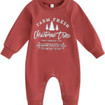 FOCUSNORM Toddler Christmas Baby Boy Girl Outfits Infant Fall Winter Clothes Cute Christmas Tree Jumnpsuit Long Sleeve Romper