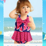 Infant Girl Swimsuit Baby Bathing Suit Set One Piece Swimwear Bow Tie Watermelon Bikini 3-6 Months Baby Girl Swimsuit with Hat
