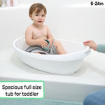 Ingenuity Room to Soak 4-in-1 Baby Bath Tub, Newborn to Toddler, Adjustable Full Coverage Sling, Supportive Seat, Includes 2 Pour & Rinse Cups, Easy Release Drain Plug, 0M+