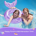 MoKo Inflatable Swimming Ring, Children Cute Pool Float Tube Decorations Swim Tubes Outdoor Pool Beach Water Floats Party Supplies Kids Floaties, Purple