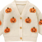 Infant Baby Girl Cardigan Sweaters Toddler Floral Embroidery Button Up Knit Tops Fall Winter Knitwear Clothes