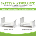Safety Guard Rail for Baby, Kids, and Children - Solid Wood Safety Bed Rail for Toddlers - Easy Installation - Premium Protection for Bunk, Twin, Full, Queen and King Size Beds - (Bianca White-Delta)