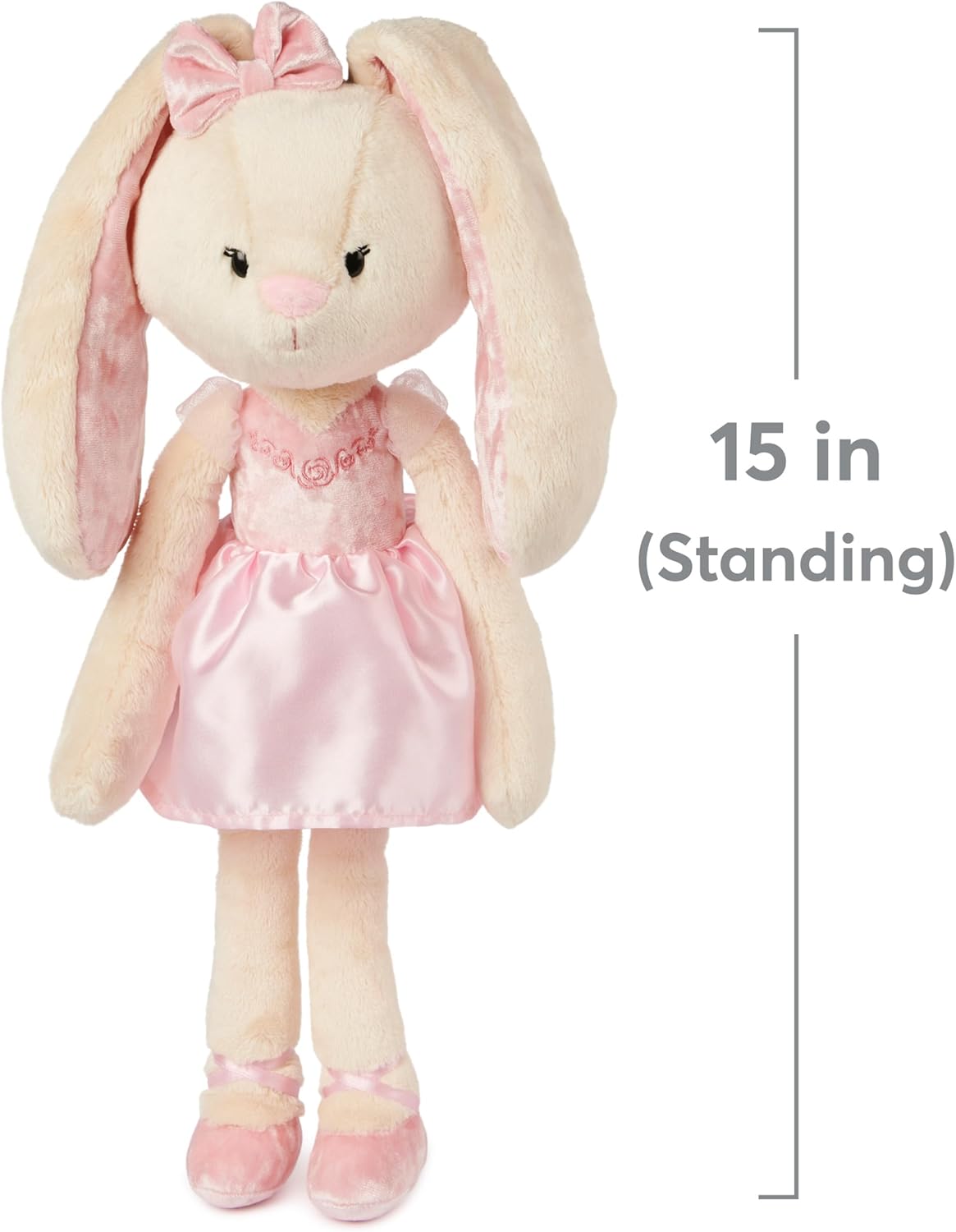 GUND Take-Along Friends Plush, Curtsy Ballerina Bunny, Bunny Stuffed Animal for Ages 1 and Up, Pink, 15"