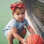 Baby Bling 2PK PRINT SOLID KNOTS: basketball + royal