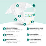 Amazon Brand - Mama Bear Gentle Touch Diapers, Size 2, 46 Count, Leak Protection, Wetness Indicator, Chlorine Free, Pocketed Waistband