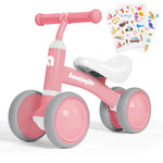 Balance Bike for 1 Year Old Girls Gifts, 10-24 Months Toddler Girls Toys, No Pedal Infant 4 Wheels Bicycle Toys, Free Cute Mermaid Sticker, First Birthday Gifts for Girls