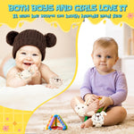 Wovnet 4 Pieces Baby Wrist Rattles Animal Pattern Newborn Rattle Foot Rattles Toy for Babies Boy Girl Infant Birthday Gifts Educational Toys, 4 Designs (Rabbit Dog Lion Elephant)