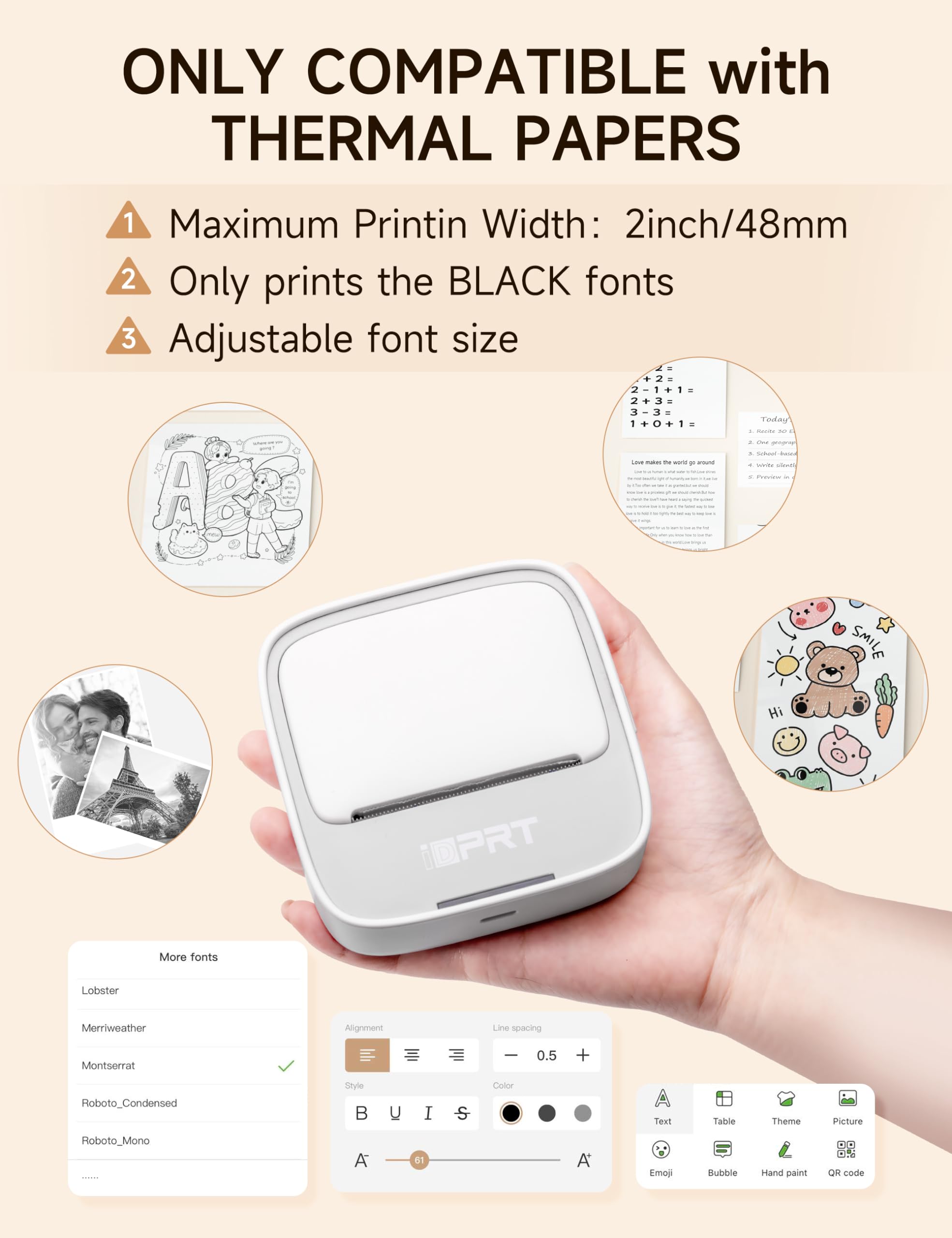 iDPRT Sticker Printer, Portable Sticker Maker Machine, Mini - Art ...