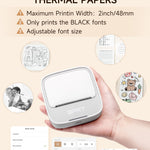 iDPRT Sticker Printer, Portable Sticker Maker Machine, Mini Inkless Bluetooth Thermal Printer for iPhone & Android, Pocket Printer for Labels, Barcodes, DIY Journaling, Kids Gift, Gray
