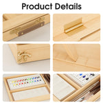 LUCYCAZ Art Easel for Painting, Tabletop Painting Easel Set for Kids, Pine-Wood Portable Easel Stand for Artists with Canvas, Acrylic Paints, Brushes, Palette and Palette Knives for Adults Beginners