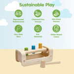 PlanToys® Pounding Bench Wooden Hammer Toy for Kids Ages 3+ | Montessori Fine Motor & Hand-Eye Coordination Activity for Focus & Strength | Eco-Friendly Educational Toy