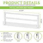 Safety Guard Rail for Baby, Kids, and Children - Solid Wood Safety Bed Rail for Toddlers - Easy Installation - Premium Protection for Bunk, Twin, Full, Queen and King Size Beds - (Bianca White-Delta)