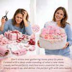30-Piece Baby Girl Shower Gift Basket Set - Newborn Essentials, Large Pink Gift Basket With Rattle, Swaddle, Diaper Caddy Organizer