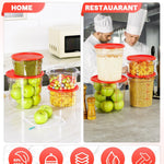 6QT NSF Food Storage Containers: 8 PCS [Food Grade][Hot&Cold Resistant] Commercial Clear Round Food Storage Containers with Scales Handles for Home Restaurant Kitchen Proof Dough(BPA FREE N)
