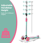 Dribbl 3-Wheel Kids Scooter - Lean-to-Steer Technology, Adjustable Height Handlebar, Wide Anti-Slip Deck, Scooter for Boys & Girls Ages 3+, Child Safety Approved, Support Riders Up to 165 lbs, Candy