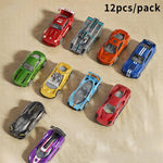 Yewkou 1:64 Scale Die-Cast Metal Toy Cars 12-Pack Vehicles Set, Includes Pickup, Racing Cars, Sports Cars for Display or Play, Great Gift for Kids Age 3 Years and Up (12 Pack)