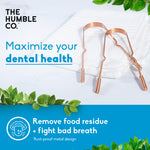 The Humble Co Tongue Scraper for Adults & Kids, 2 Pack - 100% Copper Tongue Cleaner Helps Eliminate Bad Breath & Bacteria - Dental Oral Care Products & Personal Hygiene Essentials