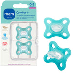 MAM Comfort Baby Pacifiers 0-3 Months Newborns, Lightweight One-Piece Full Silicone Binky, BPA-Free Nipple, Easy to Clean Pacifier, Best for Breastfed Babies, 2 Count, Sterilizer Case, Made in Europe