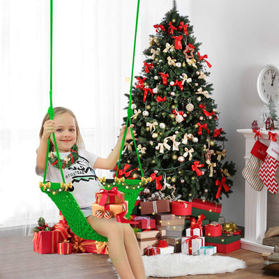 JKsmart Swing Seat for Kids Heavy Duty Rope Play Secure Children Swing Set,Perfect for Indoor,Outdoor,Playground,Home,Tree,with Snap Hooks and Swing Straps,440 lbs Capacity,Green