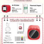 AI Sticker Box Printer for Kids - Voice to Sticker | Ink-Free Thermal Printing | BPA & BPS-Free | Kids Safe AI | Portable Mini Sticker Maker Machine for Home & DIY, Creative Gift Set for Kids Ages 5+
