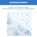 Delta Children Fitted Crib Sheets for Girls and Boys - 100% Organic Cotton Crib Sheet for Standard Crib and Toddler Mattresses - 28x52 Inch - GOTS Certified (Pack of 2), Blue Botanicals