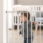 Hauck 59728 Open N Stop KD Pressure Fit Baby & Pet Safety Gate w/3.5" Extension, Accommodates 33 to 35" Wide Home Doorway, Stairway, or Hallway, White