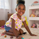 Simple Joys by Carter's Baby Girls' 3-piece Playwear Set, Denim/Pink Dots/White Floral, 18 Months