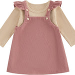 fhutpw Baby Girl 2 Piece Outfits Corduroy Skirt + Ribbed Knit Long Sleeves Top 3 6 12 18 Months Clothes Fall Winter Suits