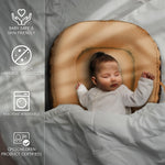 TOUCHLIFE Baby Lounger - Baby Nest Cover for Newborn 0-24 Months, Portable Infant Lounger for Baby Girls & Boys, 100% Cotton Breathable Co Sleeper for Home and Travel, Babies Essentials Gifts, Brown