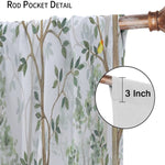 Kids Animal Curtains, Watercolor Natural Forest Animal Hedgehog Fox Butterfly Rabbits Forest Print Curtain Boys and Girl Bedrooms 42x45 Inch