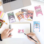 Yelltale Cute Sticky Notes, 6 Pack 270 Sheets Mini Kawaii Cartoon Animal Sticky Notes, Animals Shape Cartoon Notes Self-Stick Memo Pads, Party Favors