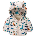 Happy Cherry Baby Winter Warm Jacket Hooded Down Jacket Boys Girls Light Puffer Coats Infant Bear Ears Zipper Coats Outwear 6-12M