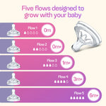 4 Packs Silicone Bottle Nipples Compatible with Philips Avent Natural Bottle, Replacement Bottle Nipple BPA-Free, No Spill, Anti-Colic, 6+ Month (Flow 5)