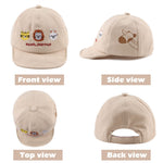 Cotton Baby Baseball Caps - Infant Toddler Sun Cap for Boys & Girls - Spring/Summer Outdoor Hat (3-18 Months, Embroidery Animals, Beige)