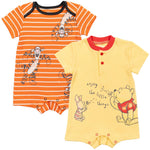 Disney Winnie the Pooh Tigger tiger pig Newborn Baby Boys 2 Pack Rompers Orange/Yellow 6-9 Months