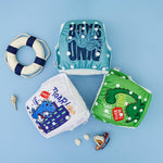 ALVABABY Swim Diapers 3pcs Baby & Toddler Snap One Size Reusable Adjustable Baby Boys' Swim Diapers for Swimming Lessons 3SWY60A