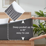 Waterproof Full Size Mattress Protector Breathable Bed Cover 3D Air Fabric Mattress Pad Smooth Soft Noiseless Mattress Cover Fitted Style with Stretchable Pockets Machine Washable (Gray)