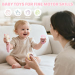 Baby Toys 0-6 Months, Baby Rattles, Teething Toys 3-6 Months, Infant Toys 6-12 Months, 10PCS Pink Sensory Rattles & Teethers with Storage Box, Newborn Shower Gift Girl