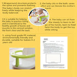Foldable Non Slip Bath Seat - Baby Bathtub Chair for Sitting Up, Wrap-Around Seat with Suction Cups, 6-18 Months (White Green)