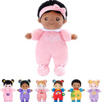 OUOZZZ Soft Baby Doll for Girls - My First Baby Doll Birthday Gifts for Girls Plush Rag Dolls Tulip Pink Dress Toy for Toddlers Kids Infants 10"