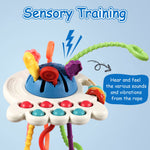 Hooku Montessori Toys for 1 Year Old, Sensory Toys for Babies, Food Grade Silicone Pull String Activity Toy, Fine Motor Toys, Travel Toys, Toddler Infant Girl Boy Gifts