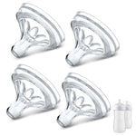4 Packs Silicone Bottle Nipples Compatible with Philips Avent Natural Bottle, Replacement Bottle Nipple BPA-Free, No Spill, Anti-Colic, 6+ Month (Flow 5)