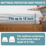 Bedecor King Mattress Protector - Waterproof Fitted Leak Proof Cotton Terry Cover, Washable and Breathable for Adults, Kids, and Pets, Fits 9-18 Inch Deep