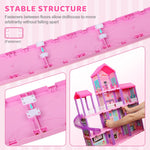 beefunni Doll House, Dream Dollhouse for Girls,Doll Houses 4-5 7-8 Year Old with 4 Stories -11 Rooms, 2 Dolls and Furniture, Princess Dollhouse 2025 Christmas Toy Gifts for 3 4 5 6 7 8+ Year Old Girls