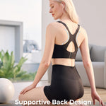 Momcozy Nursing Bras for Breastfeeding, Ribbed Maternity Bra with Racerback, Soft Stretchy Nursing Sports Bra for Yoga Black