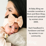 Baby Bling Bows - Newborn to Little Baby Girl Bows, 2 Pack Nylon Super Soft Stretchy Knot Toddler Headbands, Perfect Hair Accessories Head Bands for Infant Kids(Zinnia & Oatmeal)