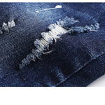 KIDSCOOL SPACE Baby Girl Boy Jeans,Little Kid Elastic Waist Ripped Denim Pants,Blue,6-12 Months