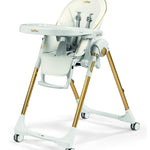 Peg Perego Prima Pappa Zero 3 - High Chair - for Children Newborn to 3 Years of Age - Made in Italy - Gold (White & Gold)