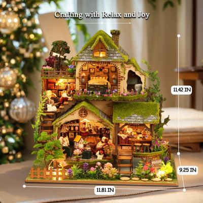 RHZN Miniature House Kit, Dollhouse Kit, Miniature Kit, DIY Mini House Building Kit for Adult Teen, Forest Adventure